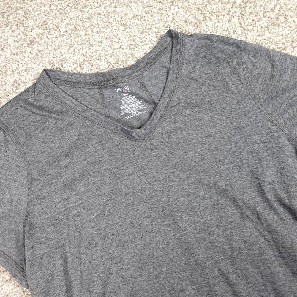 Danskin Now Womens 2X Charcoal Gray Heather V-Neck Ruched Active Top DNW35653